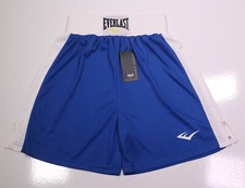 Everlast Mens Blue White Amateur Competition Trunks Boxing MMA Shorts XS