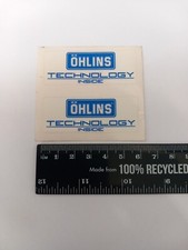 1 pair OHLINS replacement clear vinyl decals graphics stickers 59mm X 22mm