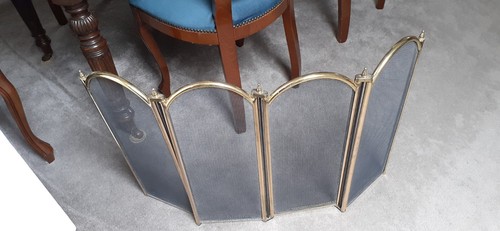 Vintage brass folding fire - folding,