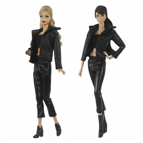 Black leather clothes - clothes, set