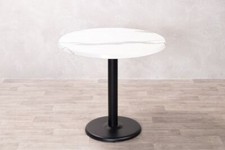 CAFE TABLE ROUND WHITE MARBLE ISOTOP TABLETOP WITH THREE BASE OPTIONS