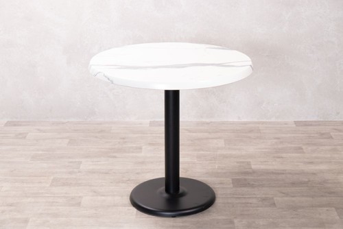 Cafe table round white marble - round,