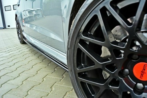Black gloss side skirts addons - gloss,