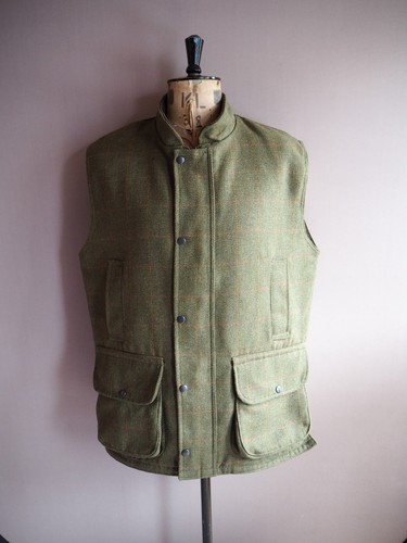 Saddle tweed vest - vest, mens