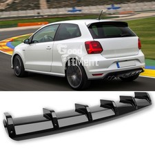 For VW Polo GTI MK5 Glossy Black Rear Bumper Spoiler Splitter Shark Fin Body Kit