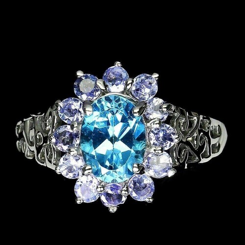 Silver ring blue - ring, tanzanite