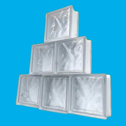 Wavy glass brick block 190mm - glass,