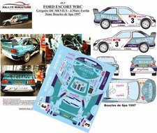 DECALS 1/43 REF 0048 FORD ESCORT DE MEVIUS SPA BUCKLES 1997 RALLY