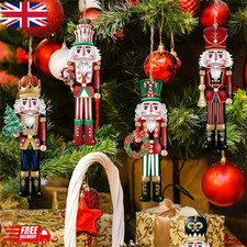 12 Pcs Nutcracker Soldiers Wooden Christmas Tree Decorations Xmas Hanging Decor