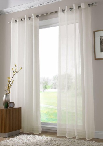 Plain curtain voile fabric - plain,