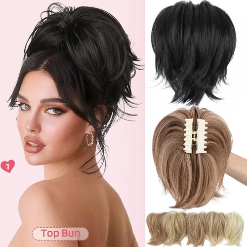 Thicker curly messy bun - bun, claw