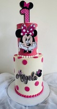 Cake Topper 3D Minnie Mouse Pink Holographic Paper
