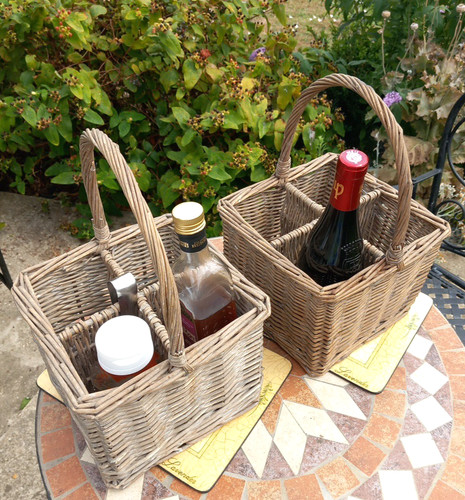 Sturdy vintage wicker wine - vintage,