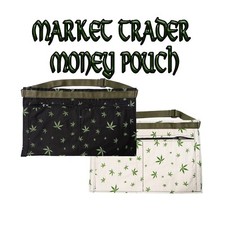 Hemp leaf Market Trader Money Belt 4 Pocket Reinforced Pouch Adjustable Strap