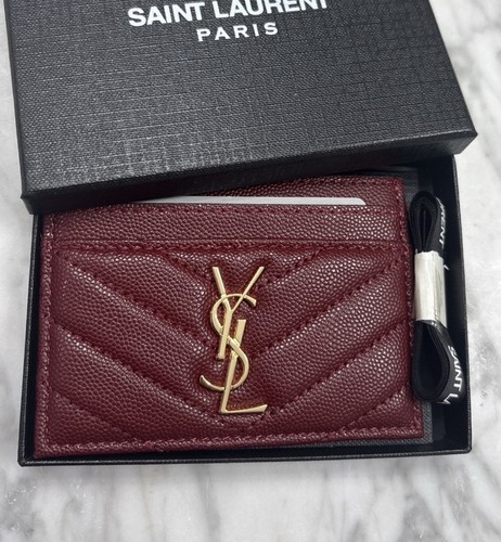 Ysl card holder burgundy - ysl,