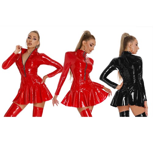 Womens wet look pvc leather - womens,
