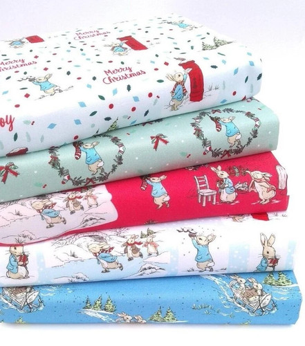 Peter rabbit christmas fabric - rabbit,
