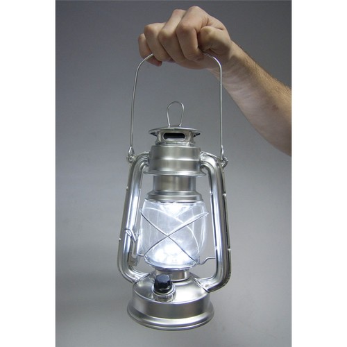 Silver led hurricane lamp - silver, 15