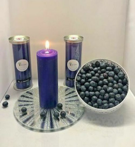 Blueberry scented pillar large - blueberry,