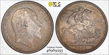 Great Britain, 1902 Edward VII Crown. PCGS AU 55. 256,000 Mintage.