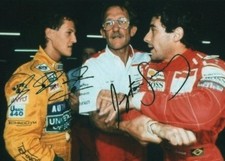 Ayrton Senna Michael Schumacher Autographed Photo 18X13Cm