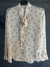 Zara Pussy Bow Blouse BNWT Size L