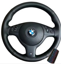 BMW Leather Steering Wheel Cover: E46 E39 330i 540i 525i 530i 330Ci M3 [UK]