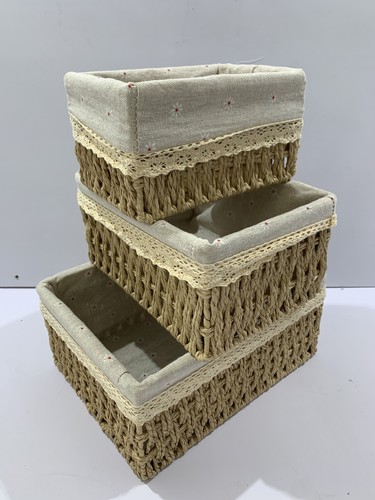 Wicker baskets storage - set, 3