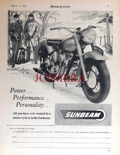 Sunbeam ohc 500 motor cycle - sunbeam,