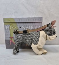 FUZZY NATION  Houndstooth Boston Terrier BNWT with Box Novelty E7/E8