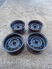 Set Of 4 13" Banded Ford Steel Wheels, 7.5J Wide, Escort, Fiesta, Capri Anglia