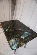Labradorite Stone Coffee Table Handmade Console Table for Home Decor Interior