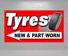 TYRES SIGN BANNER OUTDOOR