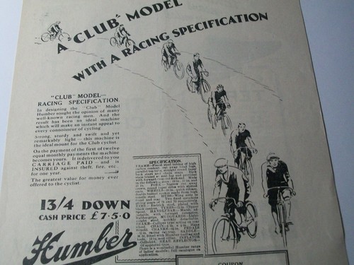 1929 humber cycles - humber,