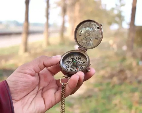 Vintage antique brass pocket - ,