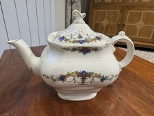 Art Deco Vintage Square Alfred Meakin Teapot Garland Swags Floral 2 Pint 1930