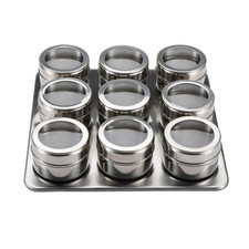 9 Jar Spice Rack Set Stainless