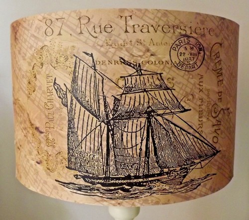 Ship lampshade light - ship, lampshade,light