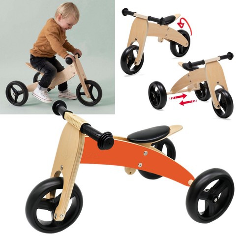 Wooden balance bike tricycle - wooden,