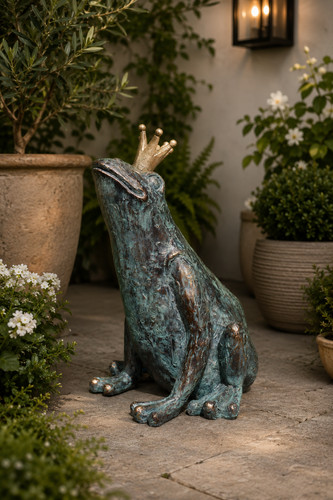 Large crowned frog garden - large,
