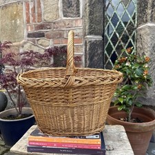 Vintage wicker shopping basket - wicker,