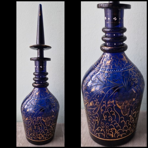 Vtg large bohemian cobalt - vtg,