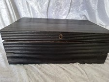 Antique Wooden Workbox correspondence box For Restoration