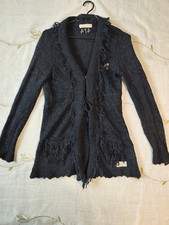RARE Odd Molly 474 Fringe Alpaca Wool Blend Cardigan Sweater Tie Front Size 1/S