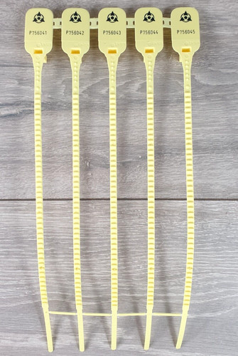 Yellow plastic security seals - yellow,