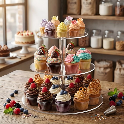 Clear acrylic cupcake stand - clear,