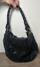 Fenn Wright Manson Black Leather Shoulder Hobo Bag Braided Strap