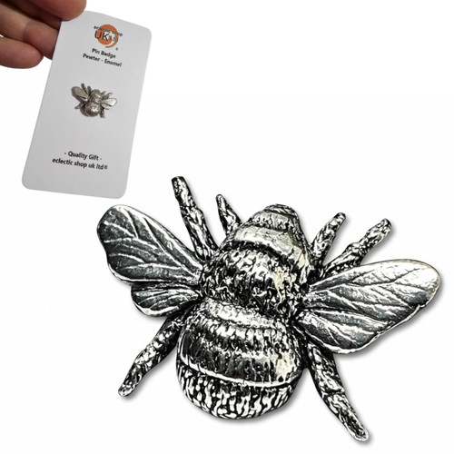 Bumble bee pin badge pewter - bumble,