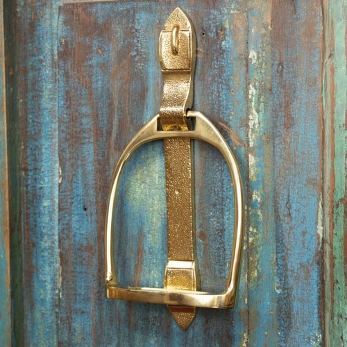 Polished brass stirrup door - "stirrup",