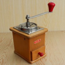 Vintage KYM Coffee Grinder Manual Hand Powered Wooden Germany Retro Kitchenalia